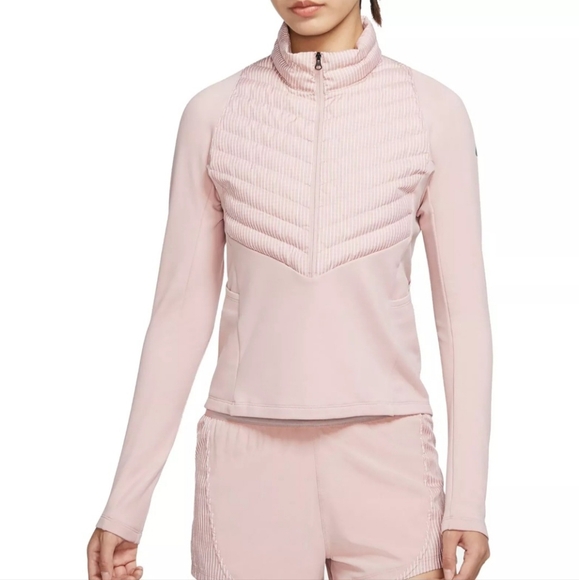 Nike Jackets & Blazers - NIKE Therma Fit Run Division Jacket Womens XL Pink Quilted Pullover Hybrid Coat
